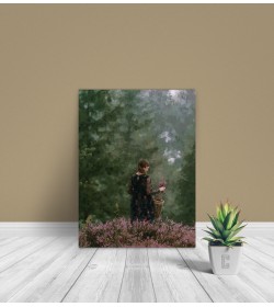 Πίνακας σε καμβά Oil Girl At forest zg1527a