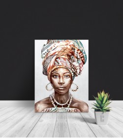 Πίνακας Σε Καμβά : women portrait african art