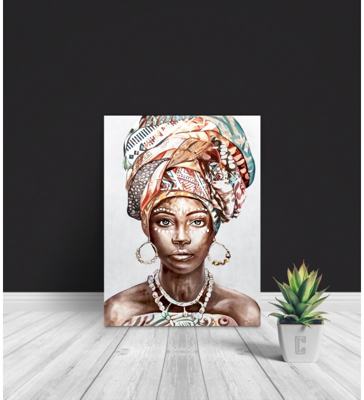 Πίνακας Σε Καμβά : women portrait african art