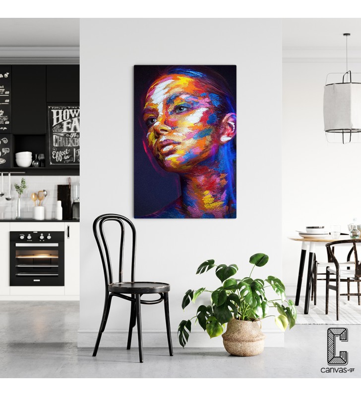 Πίνακας σε καμβά Woman Portrait Abstract Colors