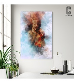 Πίνακας σε καμβά Woman In Waves Watercolor Effect