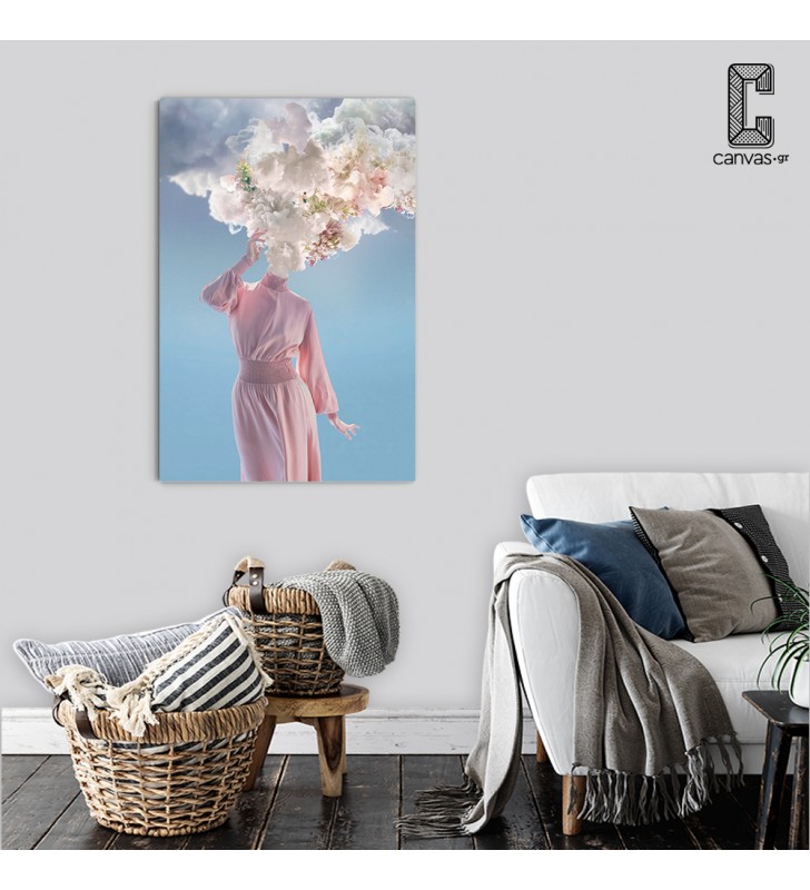 Πίνακας σε καμβά Melted women clouds flowers