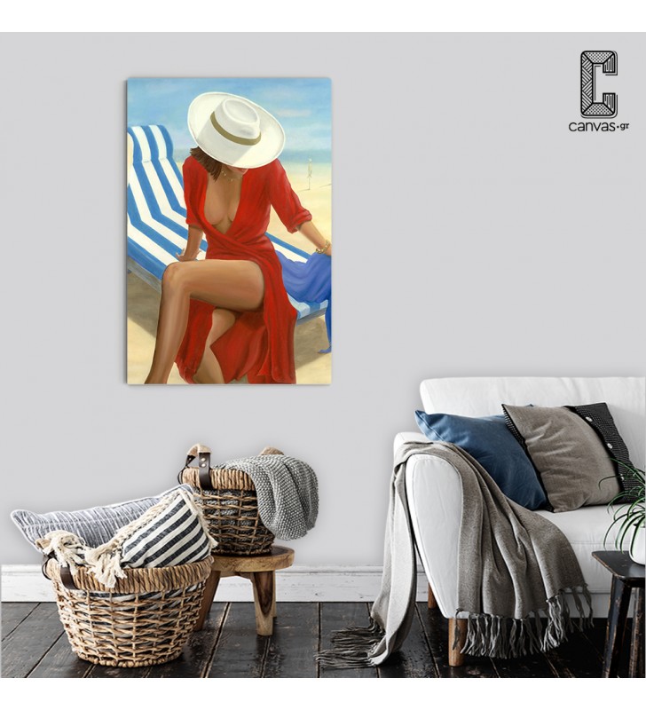 Πίνακας Σε Καμβά woman with hat painting