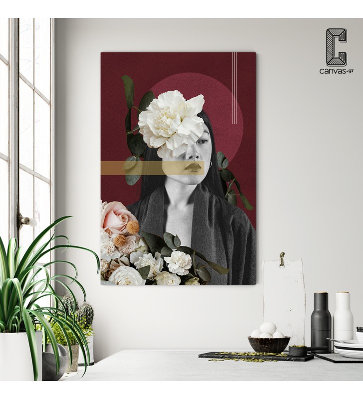 Πίνακας σε καμβά Geisha Floral Collage