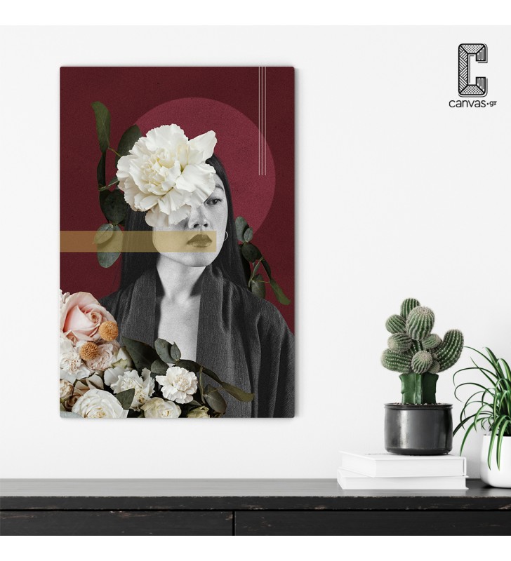 Πίνακας σε καμβά Geisha Floral Collage